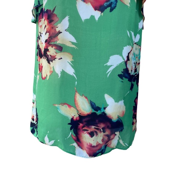 CABi Green Floral Flounce Tank Top M - Picture 3 of 13